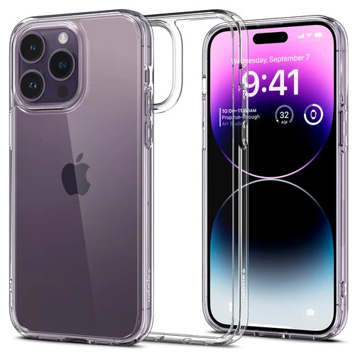 Spigen Ultra Hybrid Back Cover Case for iPhone 14 Pro (TPU + Poly Carbonate Crystal Clear)