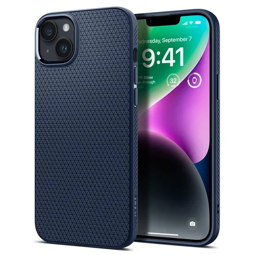 Spigen Liquid Air Back Cover Case for iPhone 14 Plus (TPU Navy Blue)