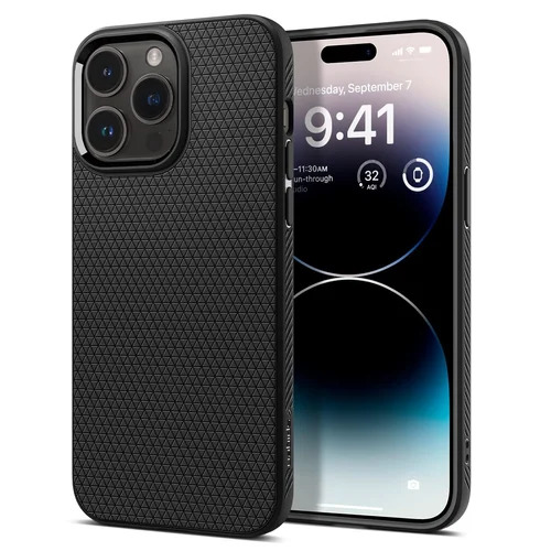 Spigen Liquid Air Back Cover Case for iPhone 14 Pro (TPU Matte Black)