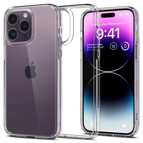 Spigen Ultra Hybrid Back Cover Case for iPhone 14 Pro Max (TPU + Poly Carbonate Crystal Clear)