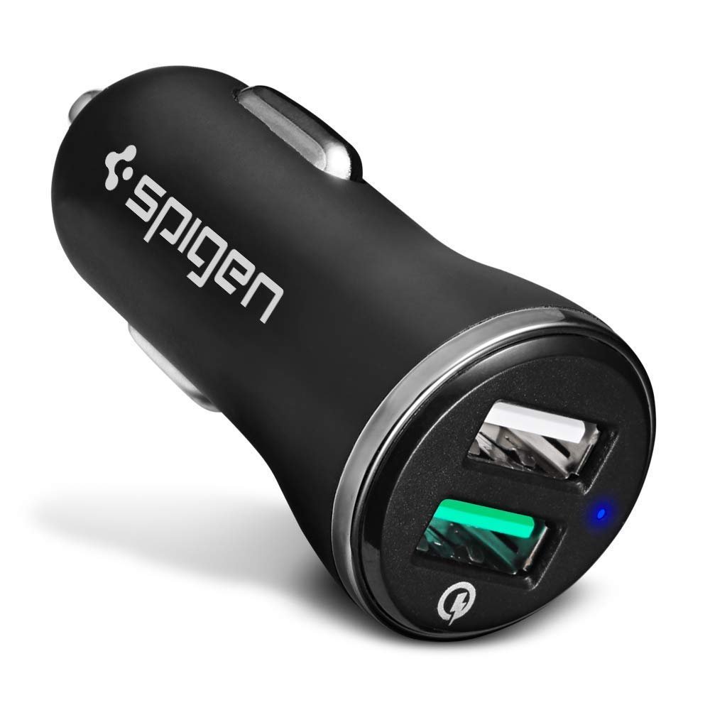 Spigen Car Charger Adapter Dual Port-Black