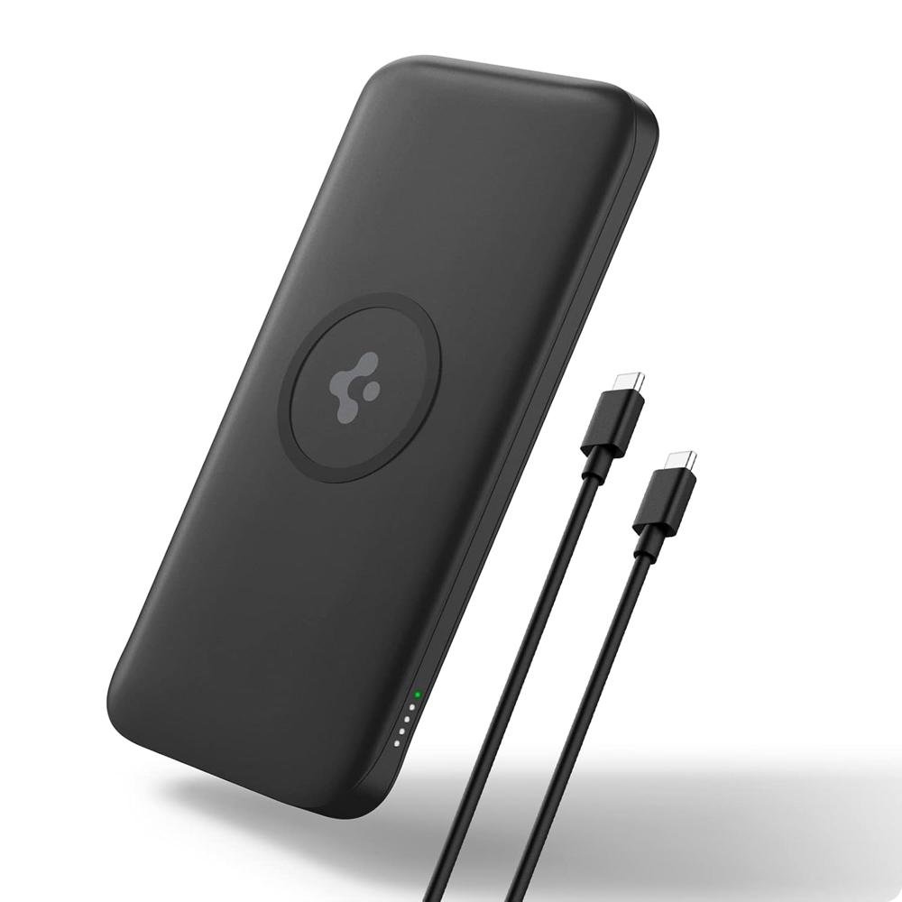 Spigen 10000mAh, 5 in 1 Wireless Power Bank- Black